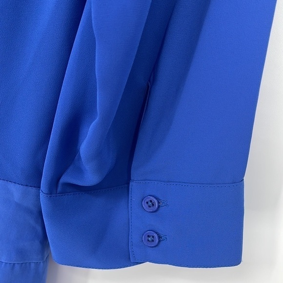 Laundry by Shelli Segal Cobalt Blue Long Sleeve Button-Front Dress Womens Size 6 - Picture 7 of 10